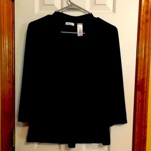 Liz & Co. Black 3/4 length sleeve dress blouse